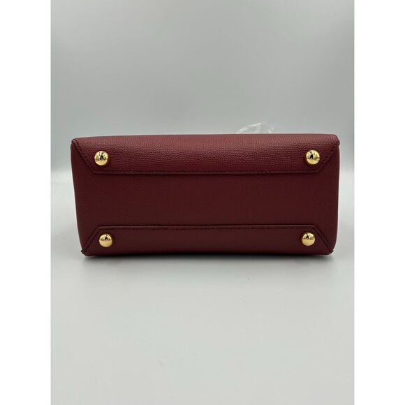 Burberry Small Banner Leather Horse Check Crossbody Shoulder bag Crimson - Picture 4 of 16